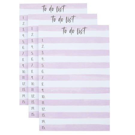 3 Pack Tasks List Notepad Purple Sticky Notes 4x6 in, Adhesive Planner Daily Planning Self-Stick Note Pad, 50 Sheets Each