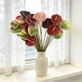 thumbnail image 4 of Artificial Anthurium Flower Branch 22.4" 3D Printing Effect Real Touch Single Stem per Piece Anthurium for Home Table Floral Decoration Home Decor, 4 of 4