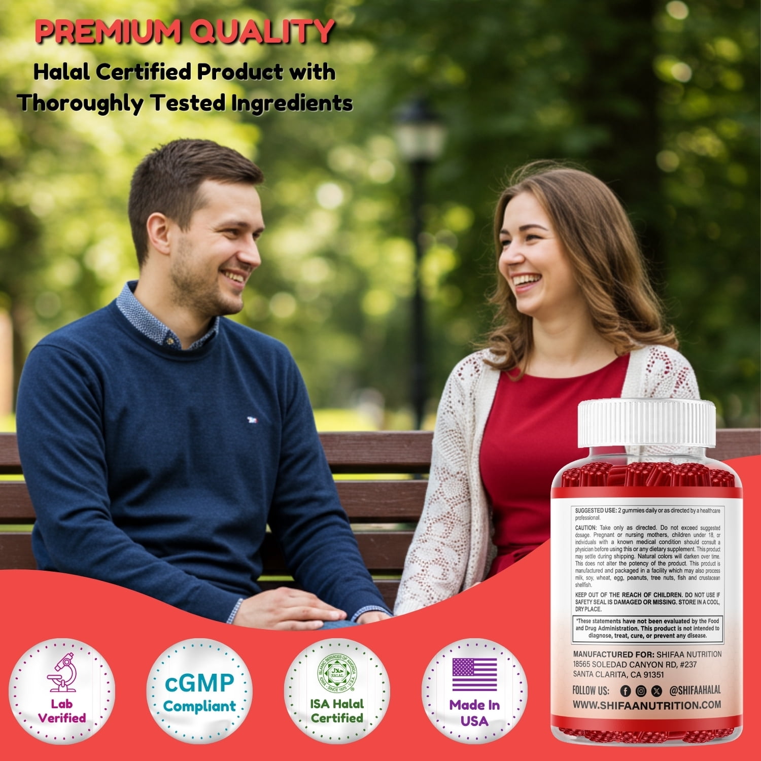 Vegan High Potency Hair Growth Biotin Gummies 5000 mcg For Women Kids Men | 90 Ct, 45 Servings, Non-GMO | Hair, Skin and Nails Gummy Vitamins & Prevents Hair Loss | Halal Vitamins | SHIFAA NUTRITION