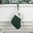 thumbnail image 6 of Boovnll 26 Letters Christmas Stockings, 8" Mini Knitted Personalized Pendant Green Christmas Stocking White Cuff for Holiday Fireplace Xmas Tree Ornaments Party Decor Gifts, Christmas Decorations, 6 of 6