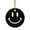 Black, variant on 1 Pack - Blue Classic Smiley Face Ceramic Christmas Ornament and Home Decor - 2.85 Inch Round