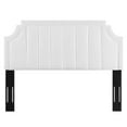thumbnail image 2 of Pemberly Row Channel Tufted Velvet King/California King Headboard in White, 2 of 9