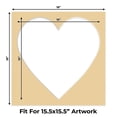 thumbnail image 2 of Beige Picture Frame Mat for 18x18 Frames - Heart Opening for 16x16 Photos - 1 Mat, 2 of 7