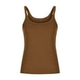 thumbnail image 7 of ClodeEU Womens Scoop Neck Ribbed Sleeveless Tank, Slimming Going Out Basics Tank Tops Coffee,Womens Plus XL, 7 of 7