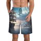 thumbnail image 1 of Balery Moonlit Sea Sailboat Traje de Baño Estilo Hawaiano para Hombre, Shorts de Secado Rápido con Bolsillos-3X-Large, 1 of 6