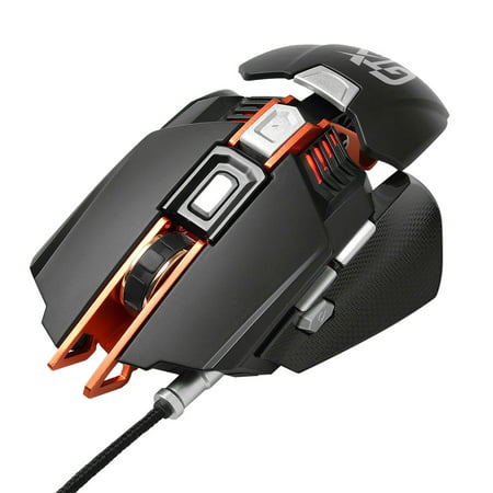 AJAZZ GTX E-sport Gaming Mouse 4000DPI USB Wired Mechanical Mouse 7 Buttons Replaceable Palm Rest Adjustable Height Breathing LED