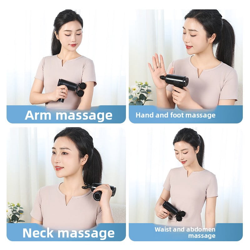 CNV Innovative Dual-Head Mini Massage Gun for Muscle Recovery, Portable Double-Node Percussion Massager with 6 Speeds, Deep Tissue Handheld Quiet Device, Type-C