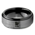 thumbnail image 2 of Tungsten Minnesota North Star State Heart Band Ring 8mm Men Women Comfort Fit Black Step Bevel Edge Brushed Gray Polished, 2 of 4