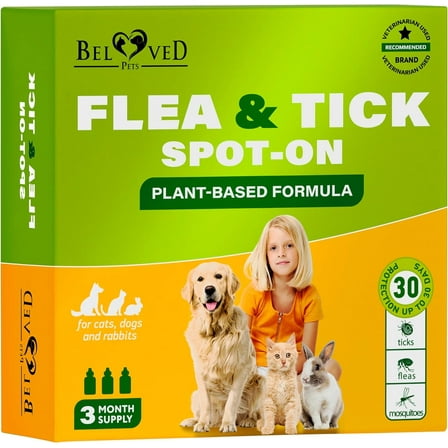 Flea and Tick Prevention for Small Dogs & Cats, Rabbits - Natural Flea Treatment & Pest Control - Topical Flea & Mosquito Repellent for Puppy and Kitten - All Pets