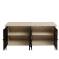 thumbnail image 6 of Tcbosik 4-Door Buffet Sideboard, Modern Storage Cabinet with Adjustable Shelves, Credenza for Kitchen, Living Room, Dining Room, Easy Assembly, Black & Natural, 6 of 8