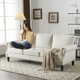 thumbnail image 5 of Ktaxon Modern Linen 3 Seater Sofa Extra Deep American Style Couch for Bedroom, Office, Apartment, Dorm Beige, 5 of 7