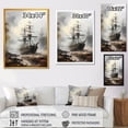 thumbnail image 4 of Designart "Ghost Ship of Pirates III" People Framed Wall Art - Modern Brown Pirate Entryway Framed Wall Art, 4 of 6