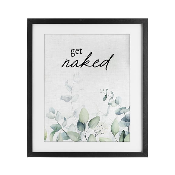 Get Naked Minimal Herbs Black Framed Print Under Glass, design by Lettered and Lined