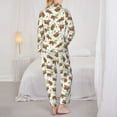thumbnail image 6 of Goofa Cute Sloth Printed Women’s 2 Piece Pajama Set Super,Pajamas Women's Long Sleeve Sleepwear Soft Button Down Loungewear Pjs Lounge Set Nightwear-Large, 6 of 9