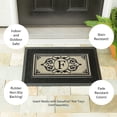 thumbnail image 4 of Evergreen Cambridge Monogram Burlap Sassafras Indoor Outdoor Switch Doormat Letter F 1'10"x10" Brown, 4 of 4