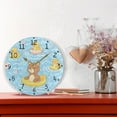 thumbnail image 6 of Cute Bear Floating on Rubber Duckies Round Wall Clock Silent Analog Battery Operated Black Pointer Home Decor 9.84" Diameter, 6 of 11
