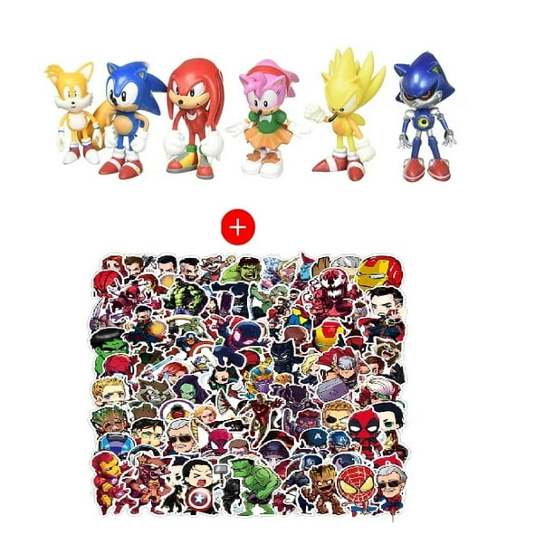 Tentakel meerderheid Onbevredigend Awesome Collection Sonic and Hedgehog Stickers Action Figure Set, 31 Pieces  - Walmart.com