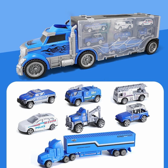 Carrito de transporte de camión de juguete incluye 6 coches de juguete perfecl