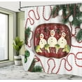 thumbnail image 4 of Ambesonne Snowman Shower Curtain, Noel Mozarella Plate Photo, 69"Wx70"L, Emerald White and Ruby, 4 of 4