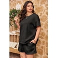 thumbnail image 3 of Womens 2 Pieces Loungewear Knit Sets Short Sleeved Casual Tops & Elastic Waist Shorts Pants Sport Wear, 3 of 6
