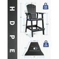 thumbnail image 3 of FUNBERRY Tall Adirondack Chair, All Weather High Top Balcony Chairs with Cup Holder, 3 of 9
