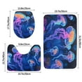 thumbnail image 2 of Bathroom Rugs Sets 3 Piece - Glowing Deep Sea Jellyfish Absorbent Non Slip Bath Mats, U-Shape Toilet Lid Cover, Contour Mat, Soft Washable Shower Mats Bath Rug Mat for Bathroom Tub Toilet, 2 of 7