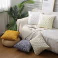 thumbnail image 4 of Nvzi 2 fundas de almohada geométricas con mechones bordados, clásicas y atemporales, fundas de almohada simples de color puro de 17,72 x 17,72 pulgadas (polvo de piel), 4 of 5