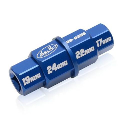 Motion Pro T-6 Hex Axle Tool 4-in-1 17/19/22/24mm 7075 Aluminum for Sportbike Axles 3/8" Drive (08-0355)