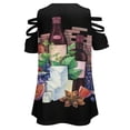thumbnail image 5 of Watercolor Wine Glasses And Bottles Decorated with Delicious Food Womens Summer V Neck Zipper Top Short Sleeve T Shirt Off Shoulder Top Casual Classy Loose Shirts, 5 of 7