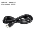 thumbnail image 2 of AC Power Cord 3 Prong 5ft 16 AWG Plug AC Cable NEMA 5-15P to C13 Female 1Pack, 2 of 5