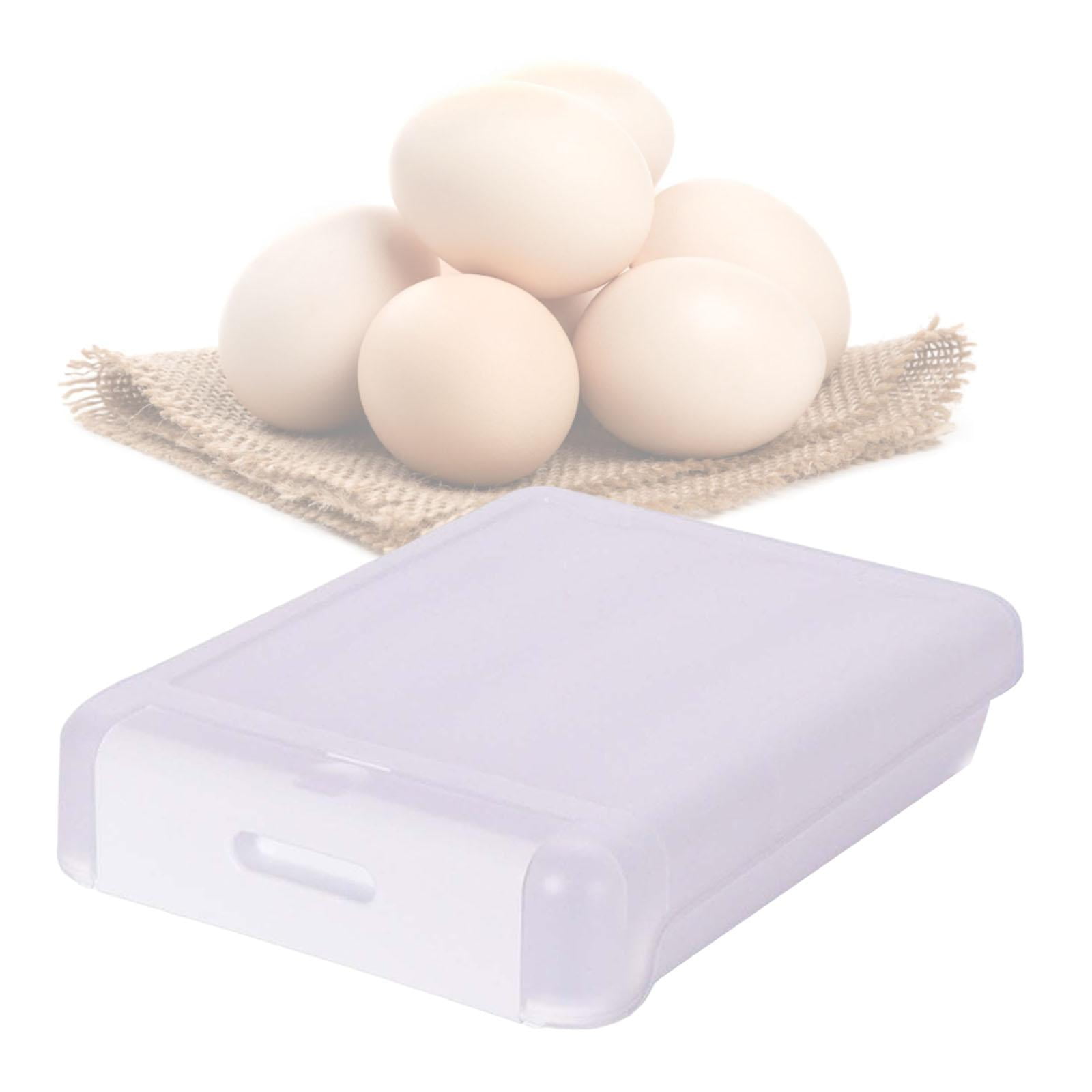 Egg Holder Clear Easy Retrieval Large Capacity Automatic Rolling Stackable Egg Container with Lid Portable for Refrigerator Kitchen Picnic White