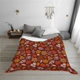 thumbnail image 6 of KLL Autumn Warm Tone Maple Leaf Print Fleece Throw Blanket, Horizontal Fleece Bedding Cute Soft Blankets Comfy Fleece Flannel Plush Home Decor for Couch & Bed -50"x40", 6 of 9