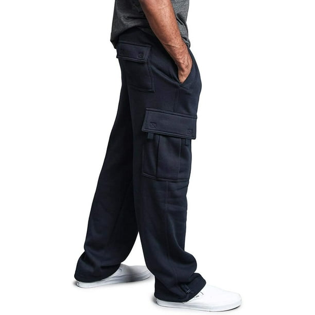 G-Style USA Mens Solid Fleece Heavyweight Cargo Pants 