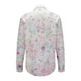 thumbnail image 4 of Pink Women Shirts, Women'S Shirts Floral Print Button Down Shirt Fashion Lightweight Long Sleeve Blouse Spring Summer Casual Tops,Women Shirts S, 4 of 5