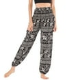 thumbnail image 3 of SWSMCLT Women's Hippie Yoga Pants Boho Summer Long Workout Loose Lightweight Baggy Pants High Waisted Trousers Black Small-Large, 3 of 5