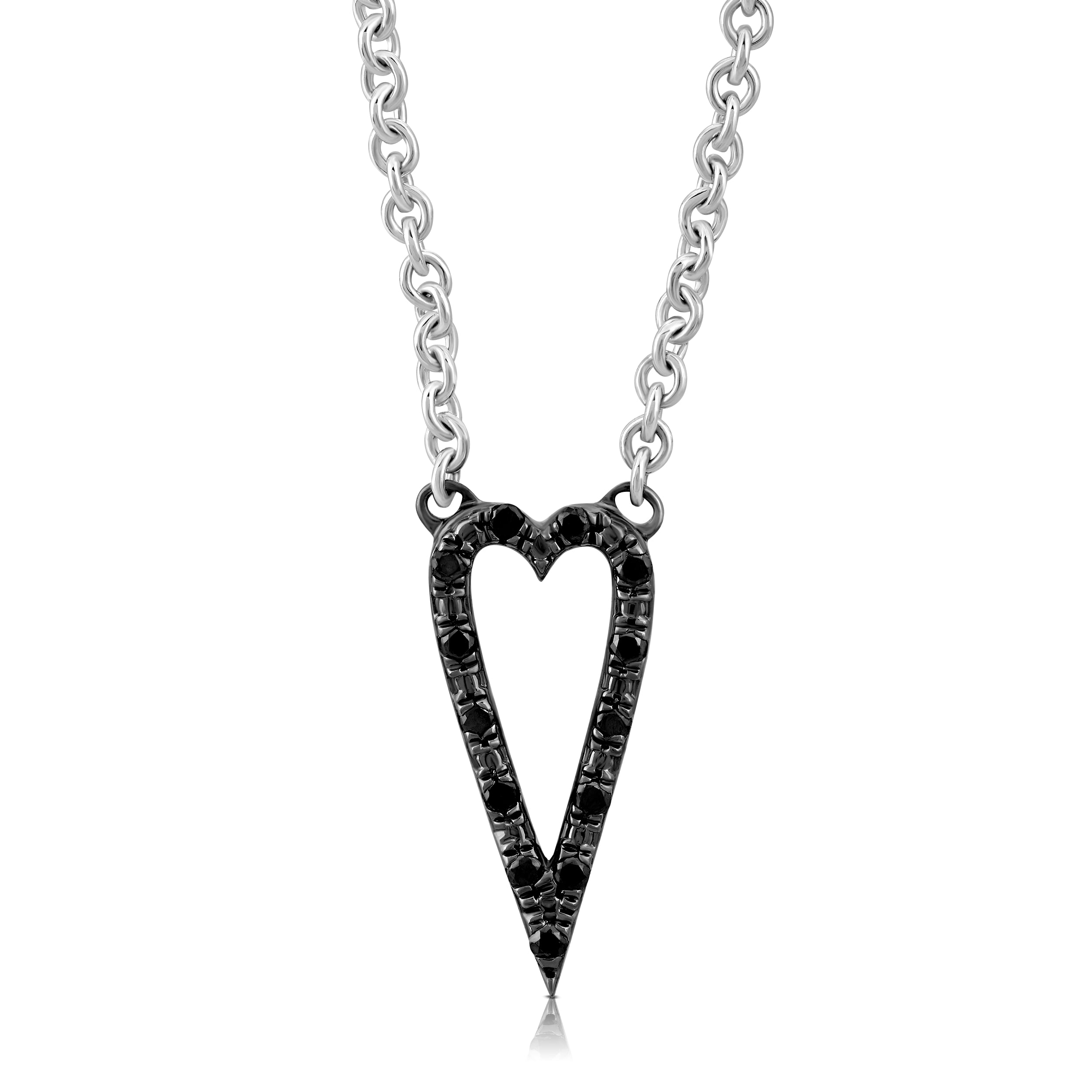 1 cttw Details about   Sterling Silver and Diamond Heart Pendant Necklace 18" 