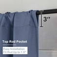 thumbnail image 3 of OVZME Denim Blackout Curtains for Bedroom 63 Inch Long 2 Panels, Solid Thermal Insulated Drapery with Rod Pocket for Energy Saving, Room Darkening Window Drapes, 40W x 63L Inch, Denim, 3 of 7