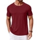 thumbnail image 1 of Camiseta COOFANDY para hombre, casual, ajustada, manga corta, color rojo vino, 1 of 5