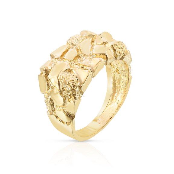 Floreo 10k Yellow Gold 11mm Square Dense Nugget Ring