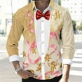 thumbnail image 5 of Gamivast Valentines Day Heart Long Sleeve Shirt for Men Funny Graphic Button Down Trendy Hawaiian Shirts Party Lapel Collar Holiday Blouses Valentines Outfits, 5 of 8