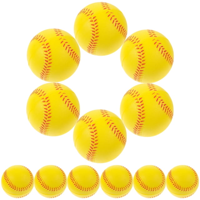 LITINKIMI 12Pcs Soft Yellow PU Baseballs Flexible Training Baseballs for Hand Eye Coordination