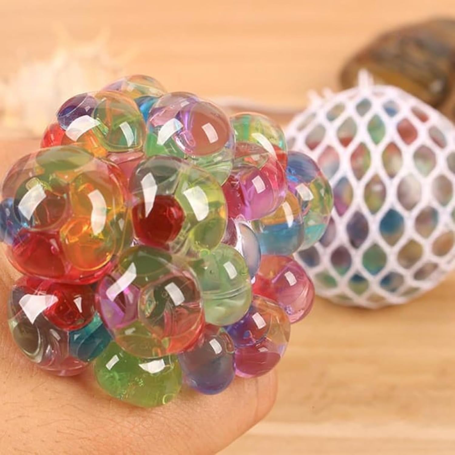 Psychedelic Rainbow Stress Reliever Ball, Psychedelic Rainbow Stress Balls, Rainbows Stress-Ball, Rainbows Stress-Ball Squishy, for Office Workers and Students to Relieve Stresses (5 pcs)
