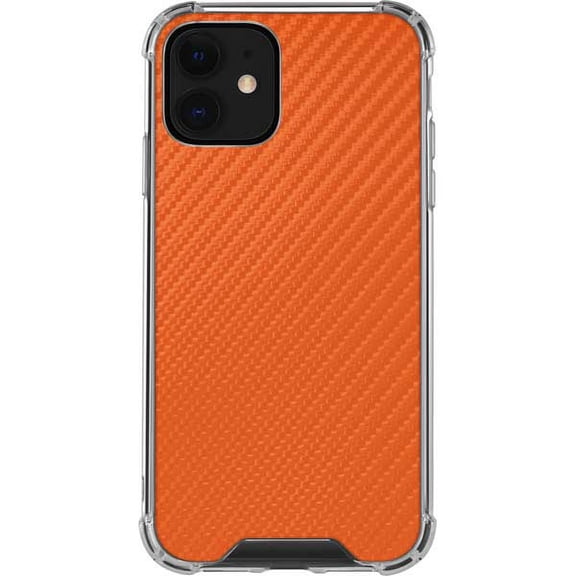 Skinit Textures Orange Carbon Fiber iPhone 12 Clear Case