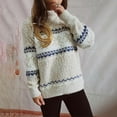thumbnail image 6 of YABCSAZ OverSize Sweaters for Womens Long Sleeve Crew Neck Knit Shirt Casual Loose Fit Soft Tops Striped Chunky Jumper Pullover Tops Full Winter Basic Tee Tops Blouses for Christmas, 6 of 8