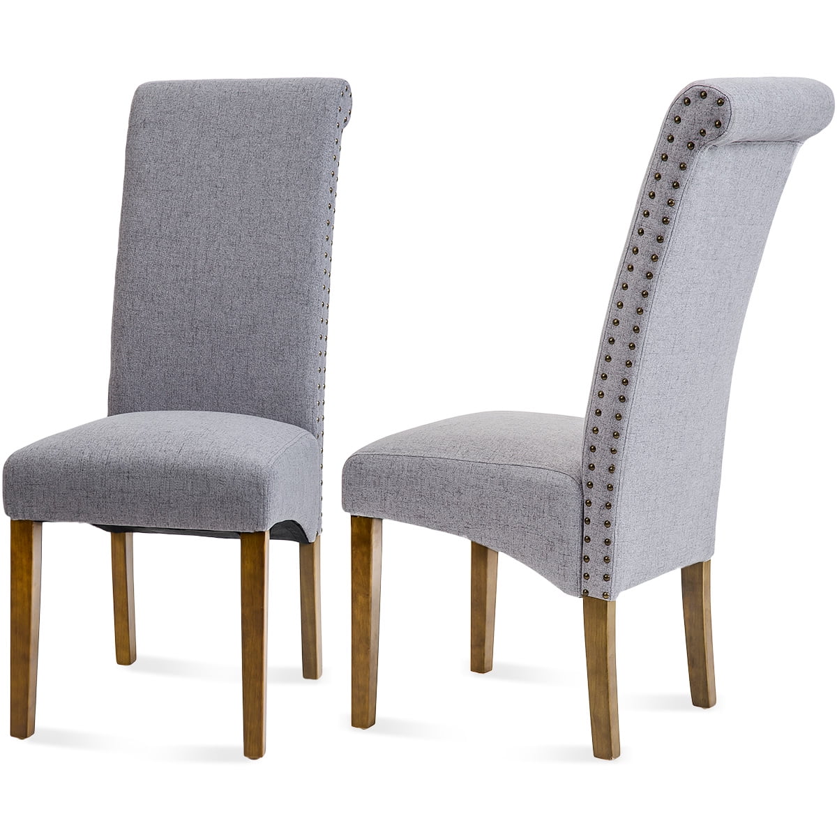 Upholstered Dining Chairs Set of 2, Tufted Padded Dining Chairs w/Solid
