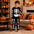 thumbnail image 6 of Kcolen Halloween Gifts Halloween Pajamas 2‑Piece Outfit for Teens, Cute Skeleton Print Long Sleeve Shirt Elastic Long Pants Fall Winter Sleepwear Set, 6 of 8