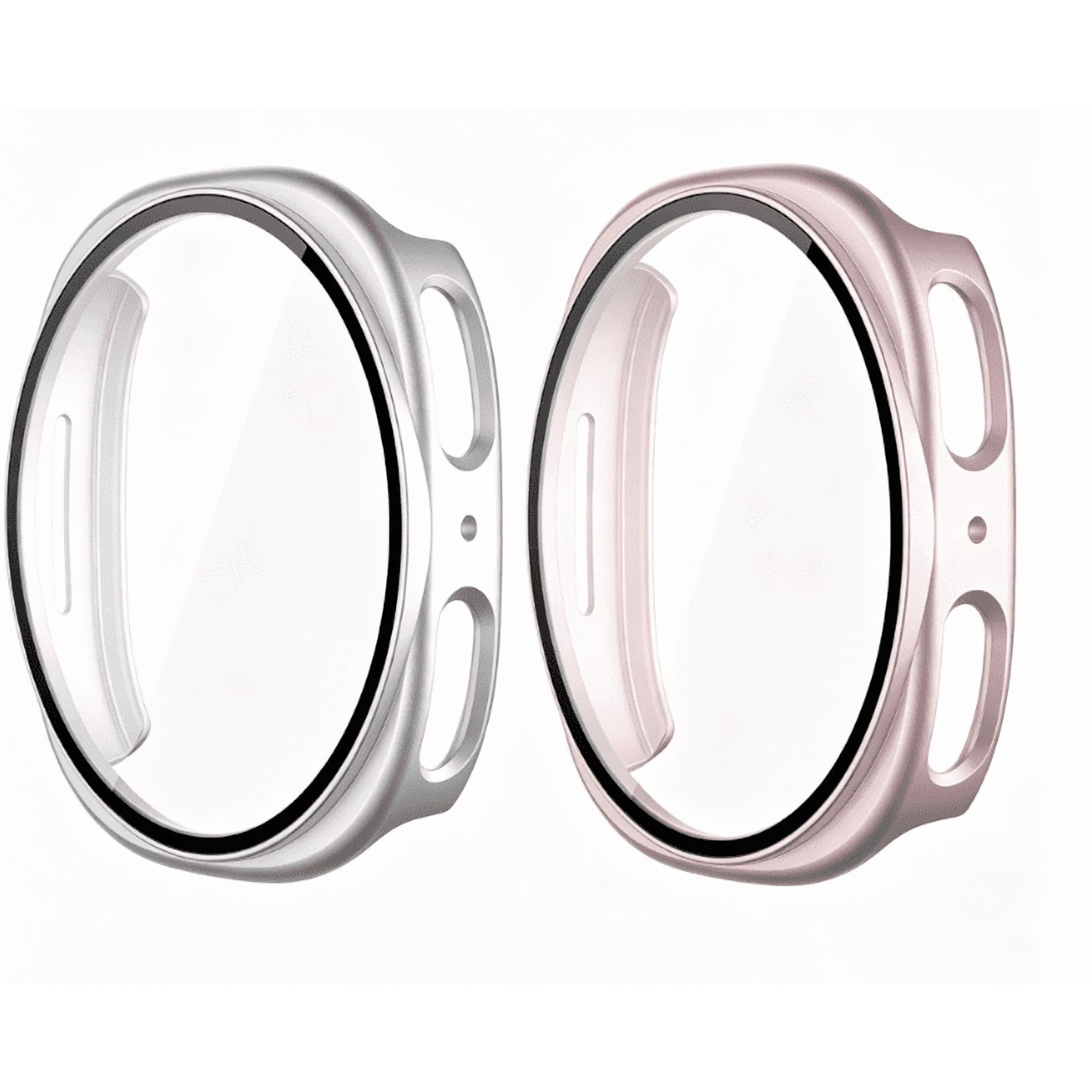 XIHAMA Screen Protector Case for Samsung Galaxy Watch 8/9 40mm 44mm, Waterproof Matte Frosted Hard PC Bumper Cover, Bubble Free HD Anti-Explosion Protective Tempered Glass Film Accessories,2 pack
