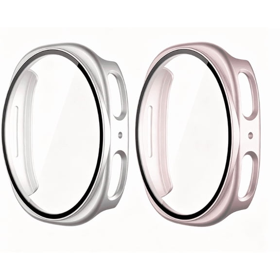 XIHAMA Screen Protector Case for Samsung Galaxy Watch 8/9 40mm 44mm, Waterproof Matte Frosted Hard PC Bumper Cover, Bubble Free HD Anti-Explosion Protective Tempered Glass Film Accessories,2 pack
