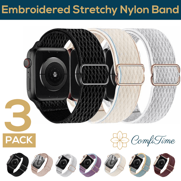 ComfiTime Correa Deportiva de Nailon Elástica para Apple Watch 38/40/41/42/44/45 mm, Hombres y Mujeres, Transpirable Solo Loop, para Series SE 9 8 7 6 5 4 3 2 1