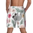 thumbnail image 4 of Gaeub Cute Cartoon Sloth Mens Swim Trunks Stretch Beach Shorts Quick Dry for Men Swim Shorts Swimwear with Pockets- 3X-Large, 4 of 9